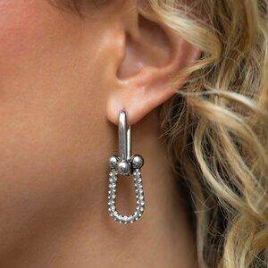 Paparazzi Jewelry Accessories - Heightened Haute - White Hoop Earrings - NEW!!